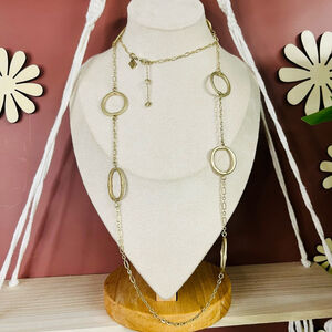 Banana‎ Republic Gold Necklace | Circle Chain | Long Thin Classic